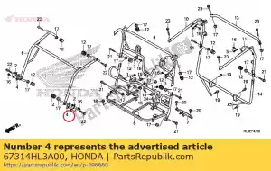 honda 67314HL3A00 plaatmoer m6 - Onderkant