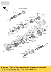 Kawasaki 132621069 gear,input 4th,29t - Bottom side