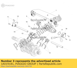 Aprilia 1A019181, Shift cam, OEM: Aprilia 1A019181