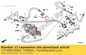 Honda 17530MCA000 o-ring, 7,52x3,53 - Lado inferior