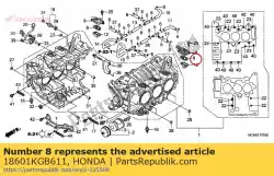 ventiel comp., reed van Honda, met onderdeel nummer 18601KGB611, bestel je hier online: