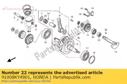 lager, naald, 24x36x14 (toyo) van Honda, met onderdeel nummer 91008KY4901, bestel je hier online: