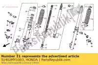 51402MY1003, Honda, printemps b, fr. fourchette honda xrv africa twin  xrv750 750 , Nouveau