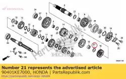 Ici, vous pouvez commander le rondelle, poussée, 22,2 mm auprès de Honda , avec le numéro de pièce 90401KE7000: