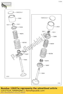 Kawasaki 12037024 shim, stoter, 3.15t - Onderkant