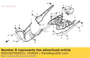 Honda 83610GFM900ZJ cover, l. floor side *nh1 - Bottom side