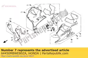 honda 64450MBWE80ZA conjunto de capuz, l. inferior (wl) * type5 * (type5) - Lado inferior