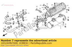 Ici, vous pouvez commander le couvrir un tuyau exh auprès de Honda , avec le numéro de pièce 18324HN7000: