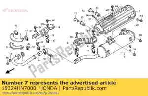 Honda 18324HN7000 bedek een, exh pijp - Onderkant