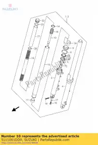 suzuki 5111001DD0 tube, inner - Bottom side