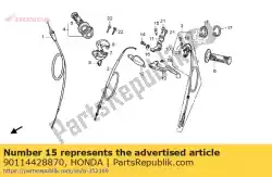 Aqui você pode pedir o parafuso, pivô da alavanca do punho em Honda , com o número da peça 90114428870: