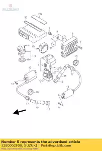 suzuki 3280002F00 conjunto retificador regulador - Lado inferior