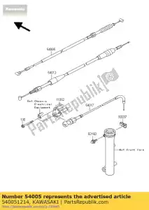 Kawasaki 540051214 freio de cabo - Lado inferior