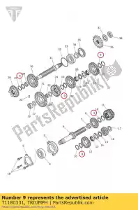 triumph T1180331 washer, splined, 1.5 thick - Bottom side