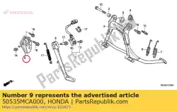 Aqui você pode pedir o suporte, suporte lateral em Honda , com o número da peça 50535MCA000:
