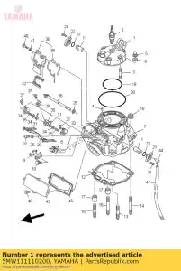 yamaha 5MW111110200 cabeza, cilindro 1 - Lado inferior