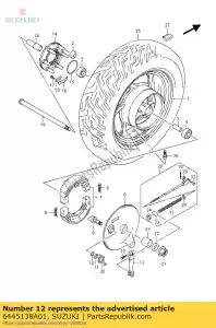 Suzuki 6445138A01 hendel, rr rem - Onderkant