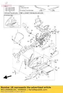 yamaha 901190808100 parafuso, com arruela - Lado inferior