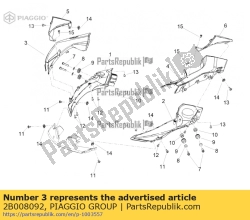 Aprilia 2B008092, Condoto superiore dx, OEM: Aprilia 2B008092