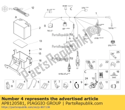 Aprilia AP8120581, Wiring clip, OEM: Aprilia AP8120581