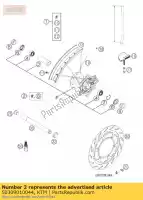 50309010044, KTM, piasta przednia kpl. sx 2000 ktm exc lc4 sc sx sxc sxs 125 200 250 300 380 400 520 540 620 625 640 2000 2001 2002 2003 2004 2005, Nowy