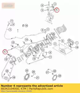 ktm 60342104000 manguera de freno pinza de freno delantera - Lado inferior