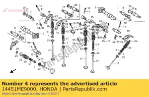 Honda 14451ME9000 shaft a,rocker - Bottom side