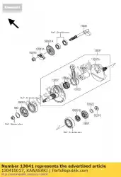 Qui puoi ordinare bilanciatore, albero ksf450b8f da Kawasaki , con numero parte 130410017: