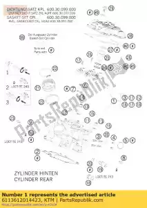 ktm 6113612014423 cylidner head cpl. rear 08 - Bottom side