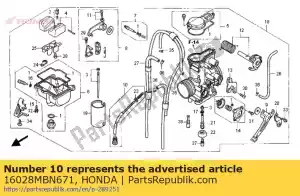 Honda 16028MBN671 jeu de vis b - La partie au fond