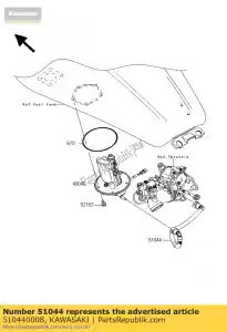 Kawasaki 510440008 conjunto de tubo - Lado inferior