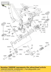 Ici, vous pouvez commander le support-étape, rr, rh, p. Silv auprès de Kawasaki , avec le numéro de pièce 340030148458: