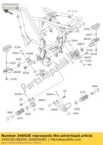 Kawasaki 340030148458 support-étape, rr, rh, p.silv - La partie au fond