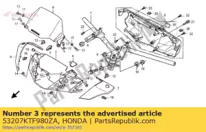 honda 53207KTF980ZA cap, r. tampa da alça * nh1 * (nh1 preto) - Lado inferior