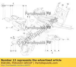 Aqui você pode pedir o fiação de luz de placa em Piaggio Group , com o número da peça 858180: