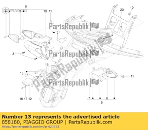 aprilia 858180 plaat licht bedrading - Onderkant