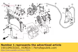 Aqui você pode pedir o radiador comp. Em Honda , com o número da peça 19010MCSG01: