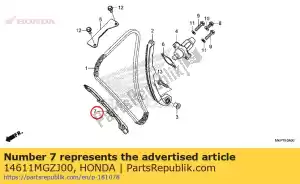 honda 14611MGZJ00 guiar a, cadena de levas - Lado inferior