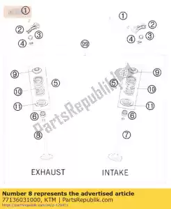 ktm 77136031000 la soupape d'échappement - La partie au fond