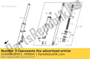 Honda 51400KGB901 tenedor conjunto, r. fr. (###) - Lado inferior