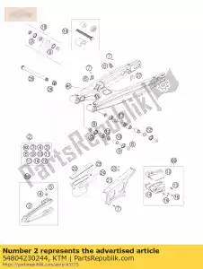 ktm 54804230244 basculante cpl. 2005 - Lado inferior