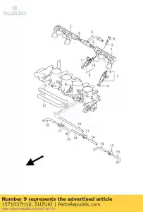 suzuki 1571037H10 conjunto inyector - Lado inferior