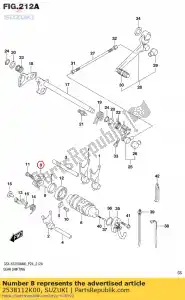 suzuki 2538112K00 placa, leva de cambio de marchas - Lado inferior