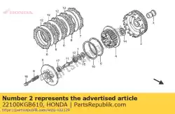 Here you can order the outer comp., clutch from Honda, with part number 22100KGB610: