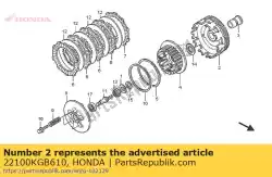 Aqui você pode pedir o comp. Externo, embreagem em Honda , com o número da peça 22100KGB610: