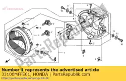 Here you can order the headlight assy. From Honda, with part number 33100MFFE01: