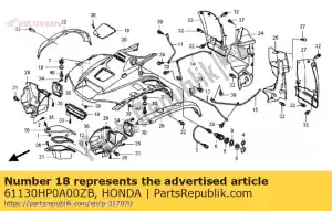 Honda 61130HP0A00ZB couvercle, frend * r232 * - La partie au fond
