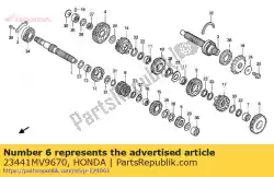 Here you can order the gear, countershaft second (33t) from Honda, with part number 23441MV9670: