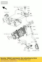 390620094, Kawasaki, resfriamento de mangueira, rad-reservo er650 kawasaki er-6f er-6n 650 2006 2007 2008, Novo