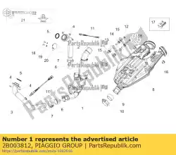 Here you can order the central manifold pipe from Piaggio Group, with part number 2B003812: